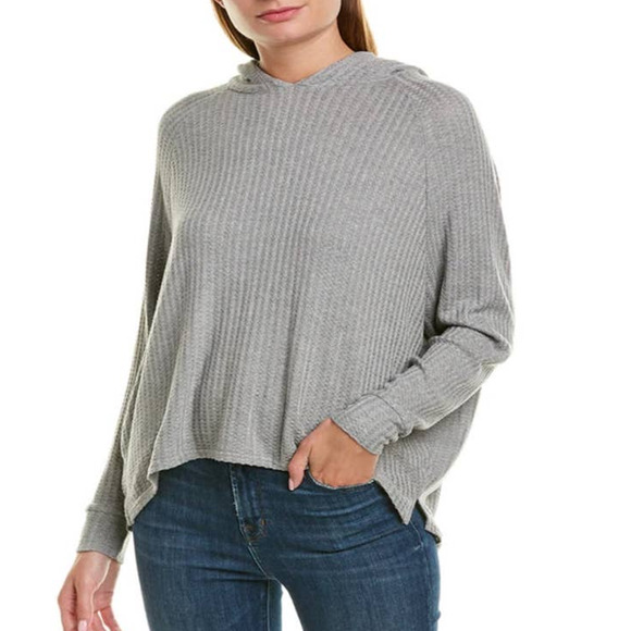 Chaser Lavender Waffle Weave Dolman Sleeve Thermal High-Low Top - M - Picture 6 of 7